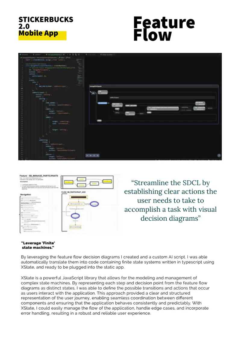 Feature flow XState diagrams