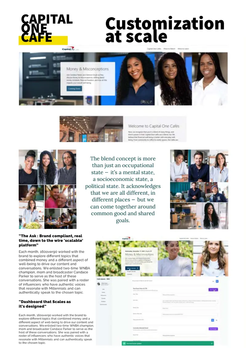 Capital One Cafe dashboard case work